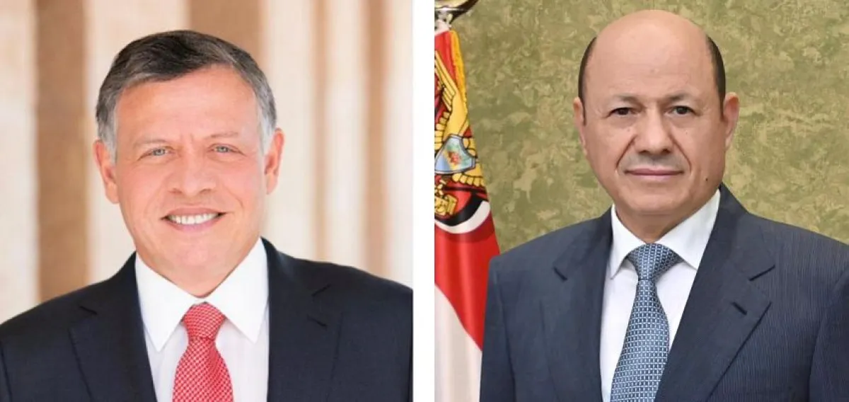 العليمي يهنئ الملك عبدالله الثاني ويشيد بمواقف الأردن الداعمة لليمن
