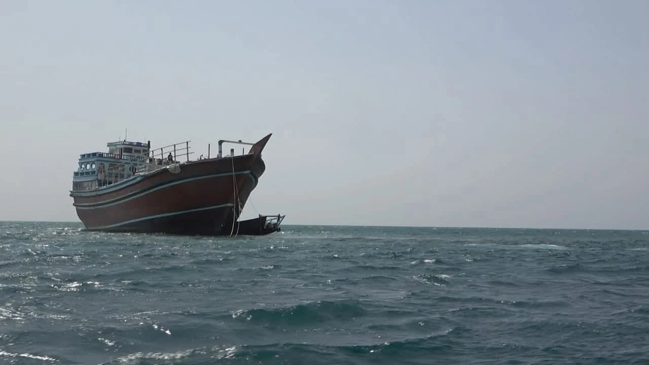 قوات العمالقة الجنوبية تضبط سفينة تهريب قادمة من إيران بالقرب من باب المندب