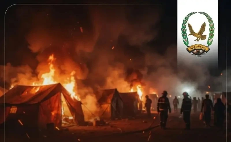 حريق في مخيم للنازحين بالضالع يُسفر عن إصابتين وتدمير سبع خيام