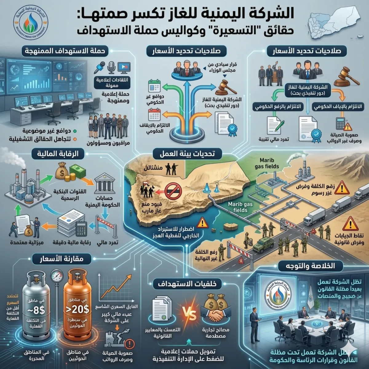 أزمة الغاز المنزلي في اليمن: فوارق سعرية حادة وتحديات لوجستية تهدد الاستقرار التمويني