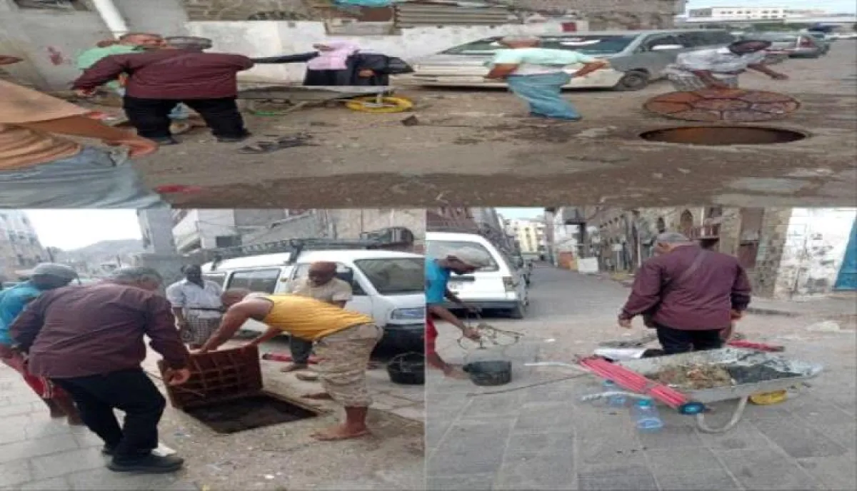 لمواجهة المنخفض الجوي.. تنظيف شامل لمناهل وممرات تصريف الأمطار في التواهي
