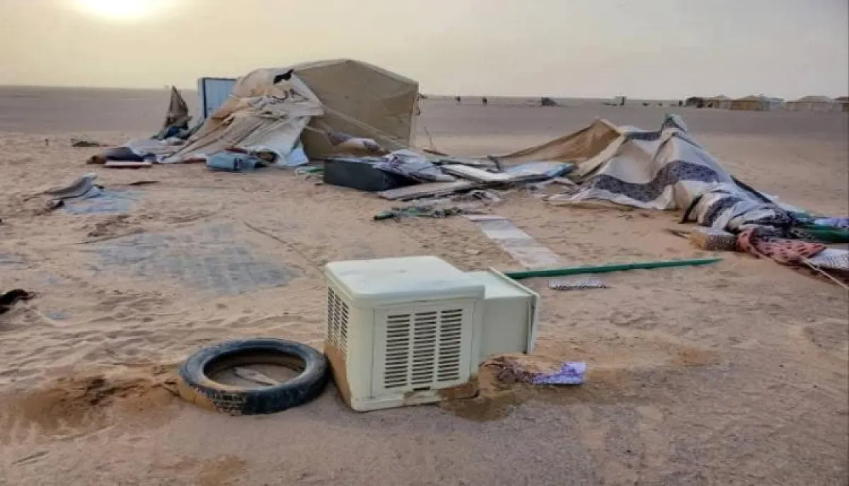 الجوف.. تضرر 1370 أسرة نازحة جراء المنخفض الجوي والعواصف