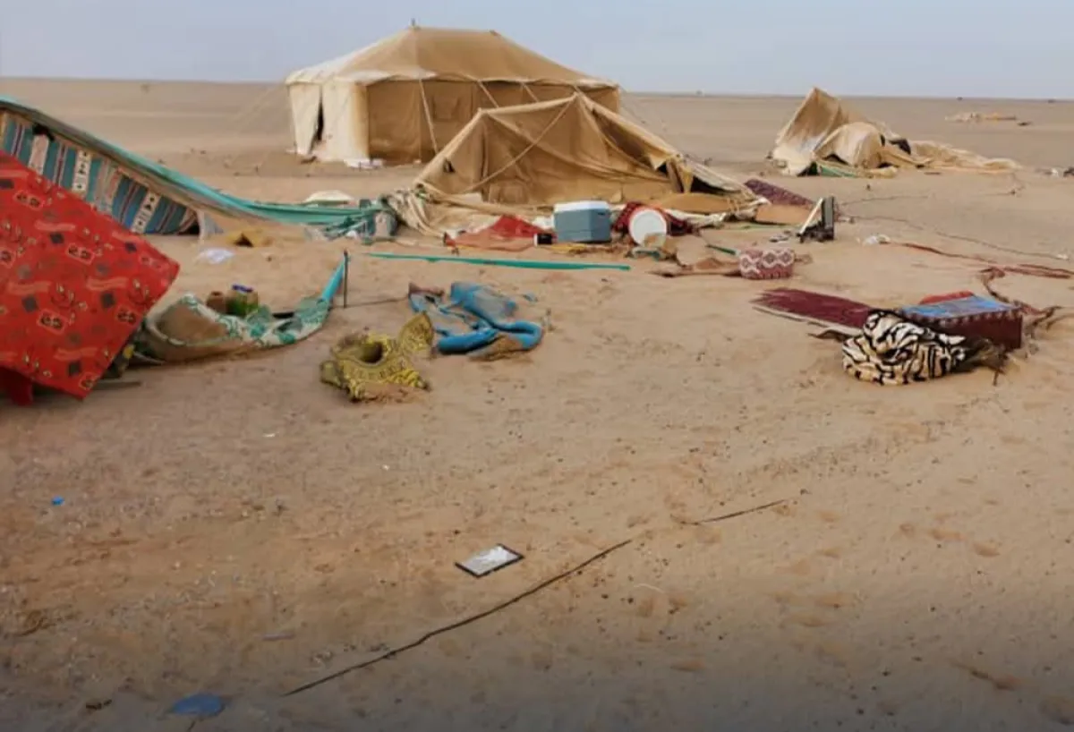 الجوف تضرر 1370 أسرة نازحة جراء المنخفض الجوي والعواصف