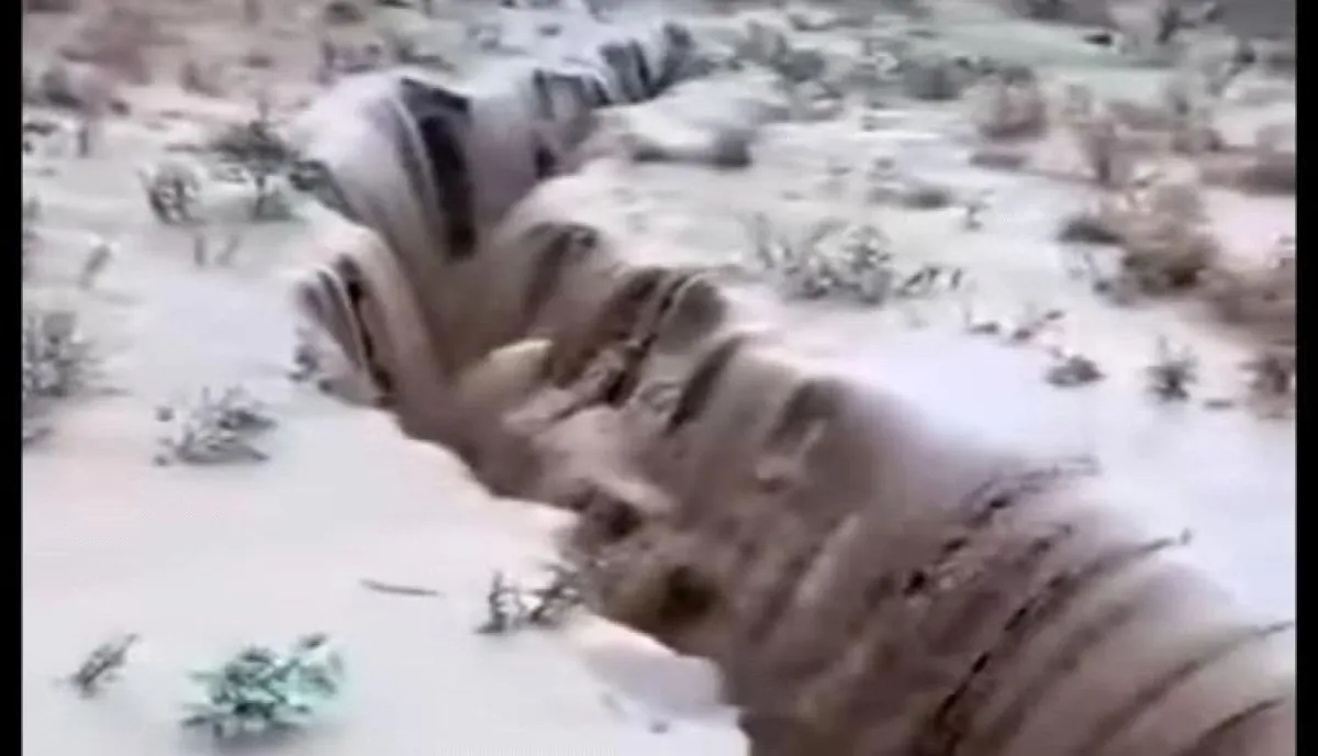 مشهد مرعب.. الأرض تنشق فجأة وسط منطقة بتعز والسكان يفرون خشية الانهيار