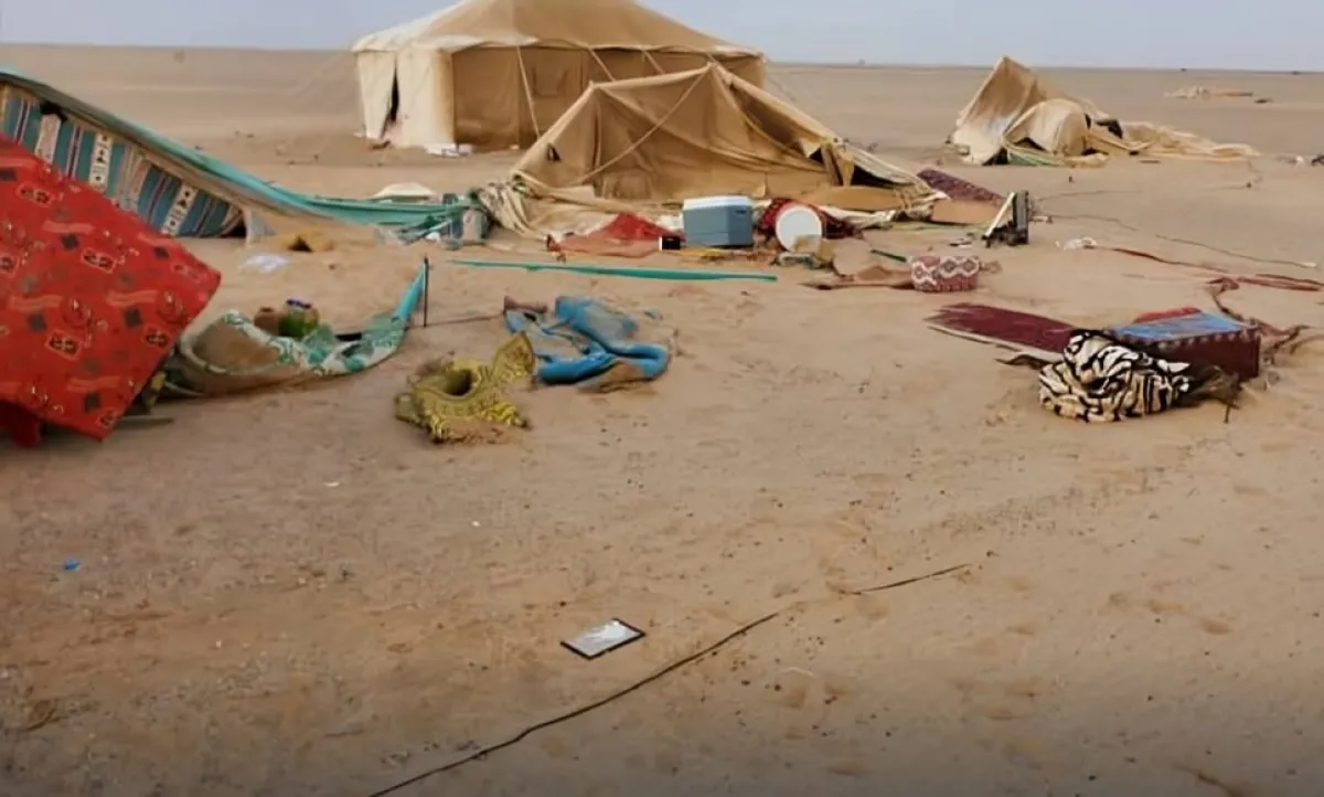 تضرر 1370 أسرة نازحة في الجوف بسبب المنخفض الجوي والعواصف