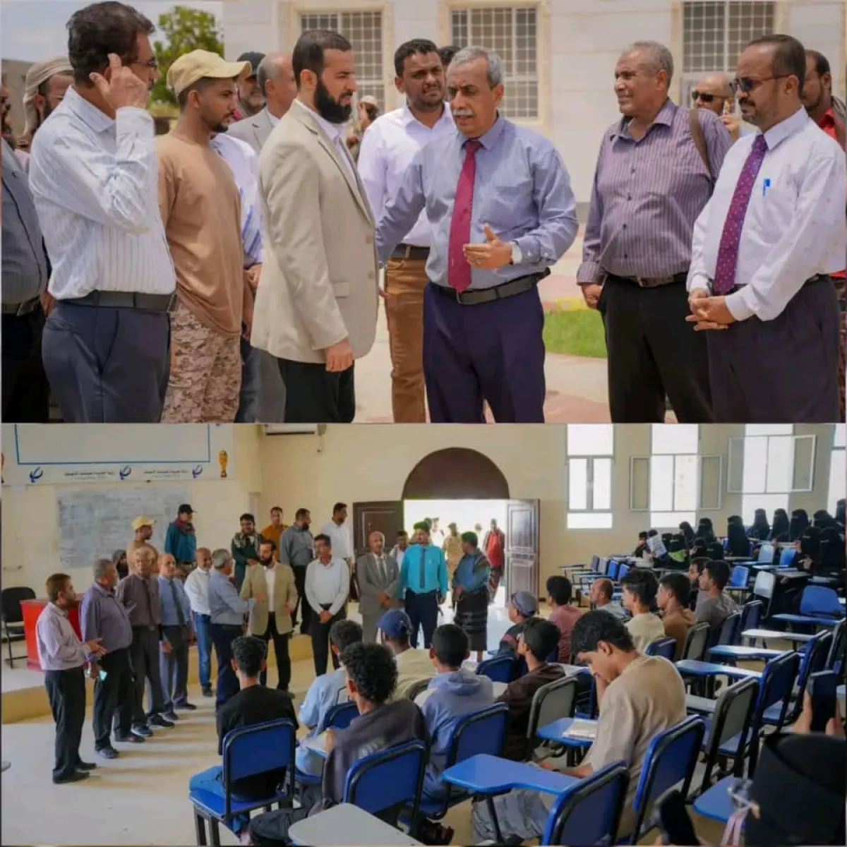 محافظ أبين يزور جامعة أبين ويشيد بما تحقق من إنجاز، ويؤكد دعم مسيرة التعليم