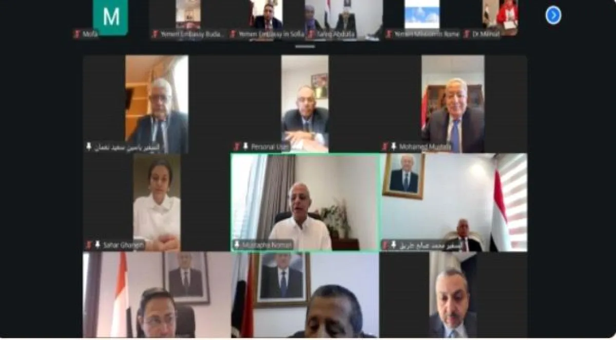 نائب وزير الخارجية يعقد اجتماعاً موسعاً مع رؤساء البعثات اليمنية في أوروبا