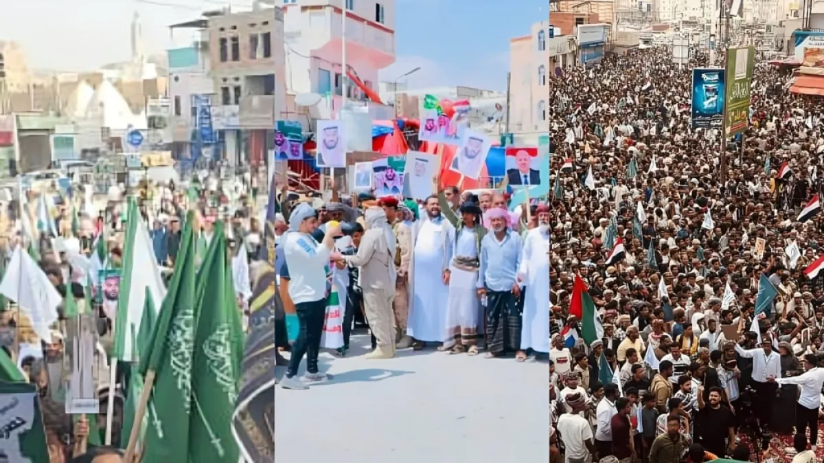 حشود جماهيرية في المهرة وحضرموت تضامناً مع السعودية ودول الخليج وتنديداً بالاعتداءات الإيرانية