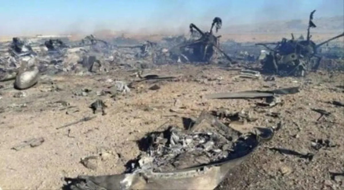 صور لمقاتلات أميركية تحطمت داخل إيران خلال البحث عن طيار 