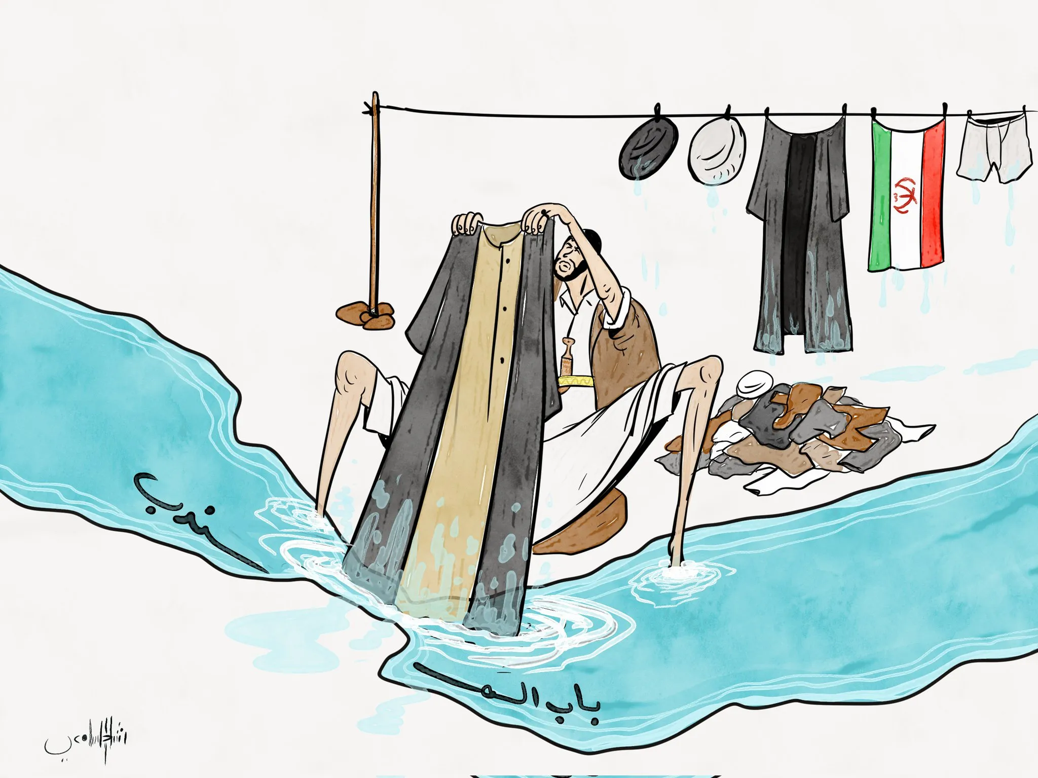 كاريكاتور .. الحوثي في باب المندب