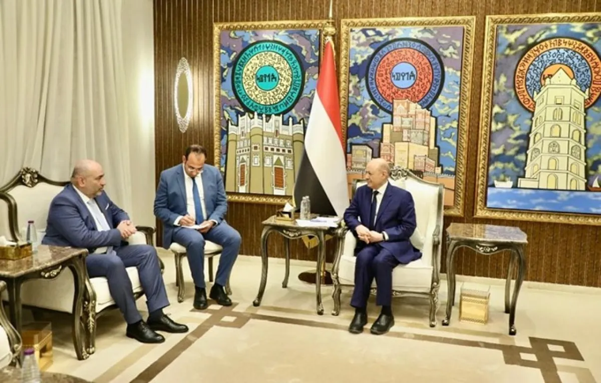 الرئيس العليمي يستقبل مسؤولا المانيا رفيعا ويشخص المشكلة مع الحوثيين ويؤكد: السلام في اليمن لن يتحقق بمكافأة المتمردين