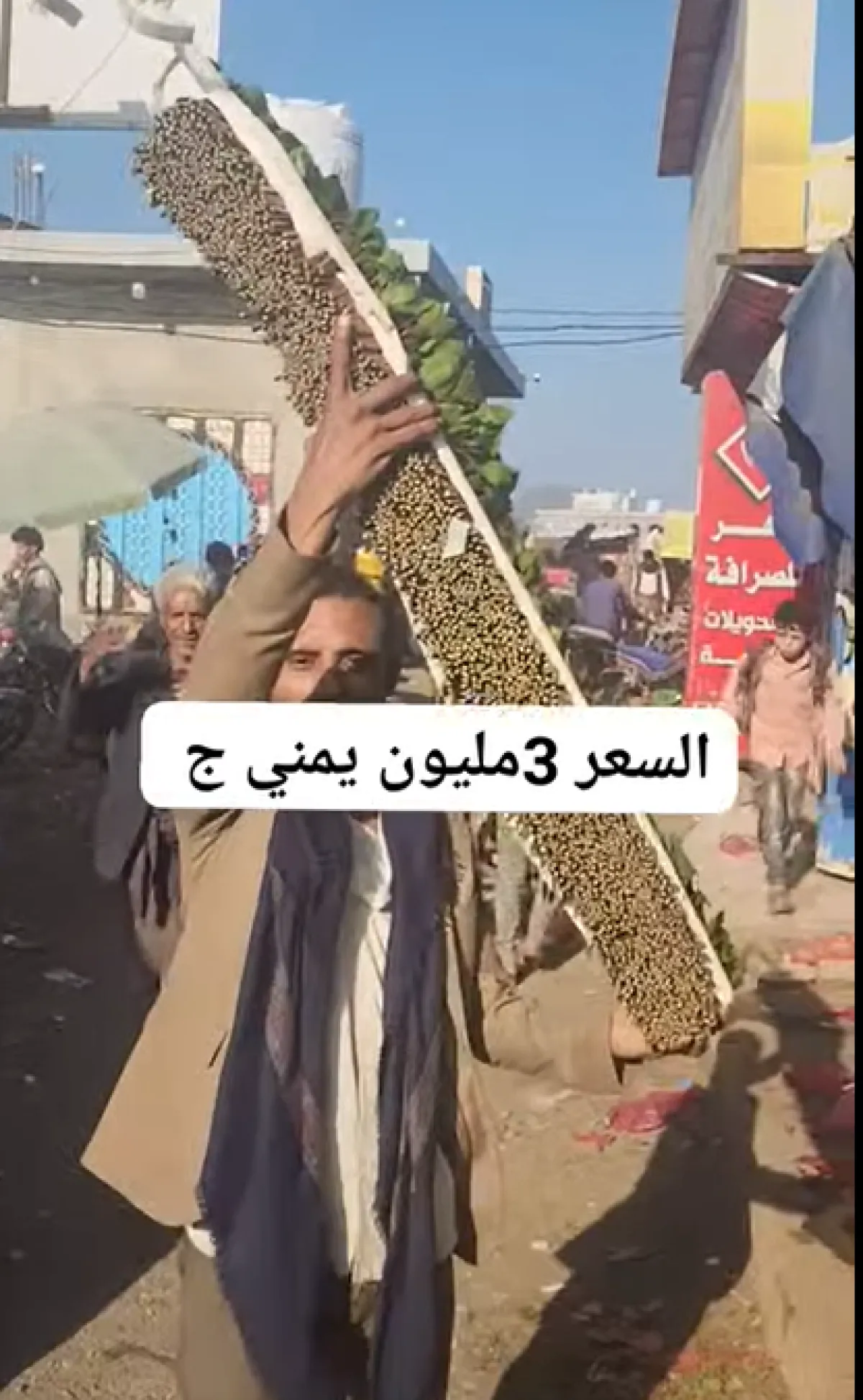 شاهد حبه قات بالمزاد في أحد أسواق اليمن بسعر يفوق الخيال !