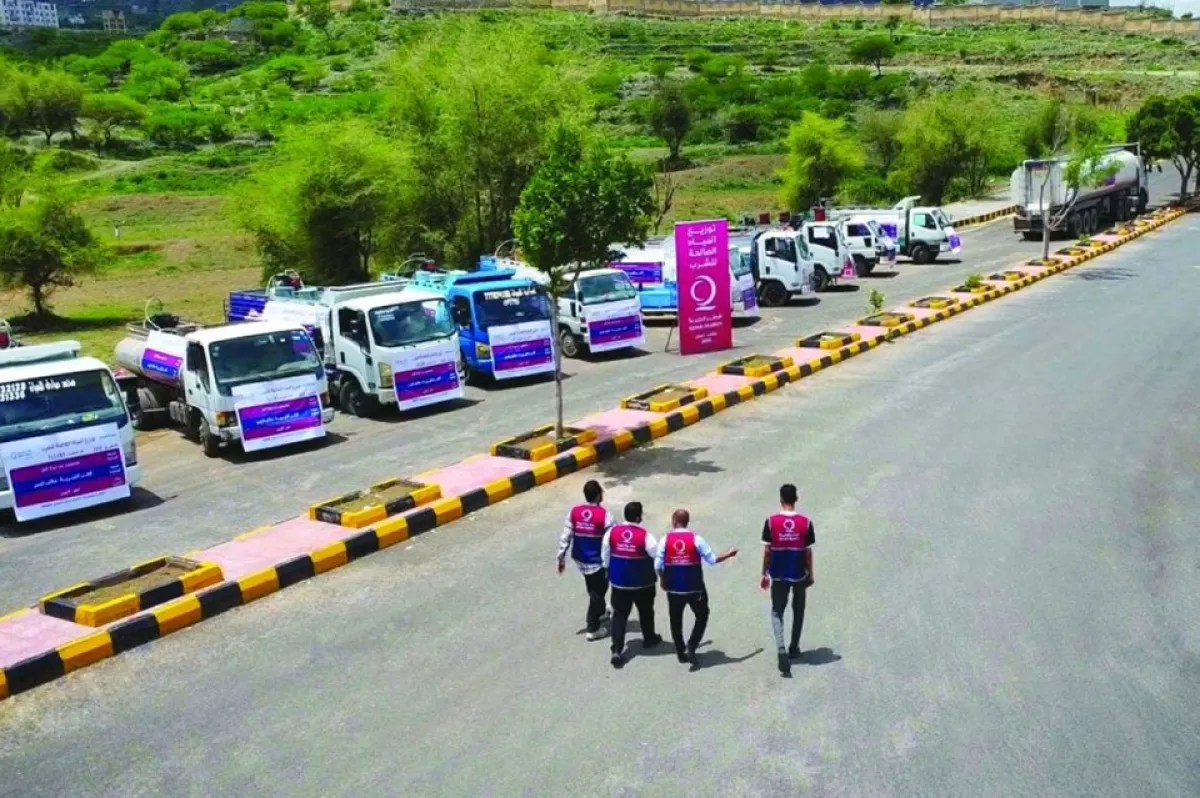 قطر الخيرية تطلق مشروعا طارئا لتوفير المياه في تعز يستفيد منه 13,500 شخص
