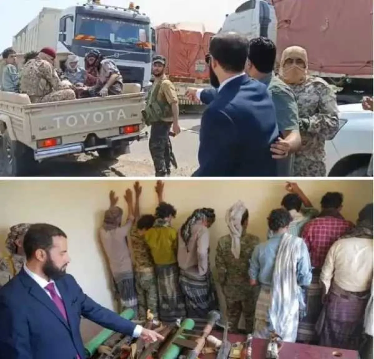 بالفيديو.. محافظ أبين يداهم بنفسه نقطة جبايات غير قانونية ويحرر الشاحنات ويضبط قطاع الطرق