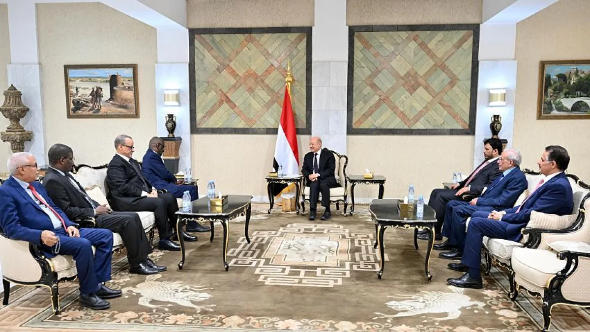 العليمي يبحث مع وزير الخارجية الموريتاني تعزيز العلاقات والتنسيق الإقليمي