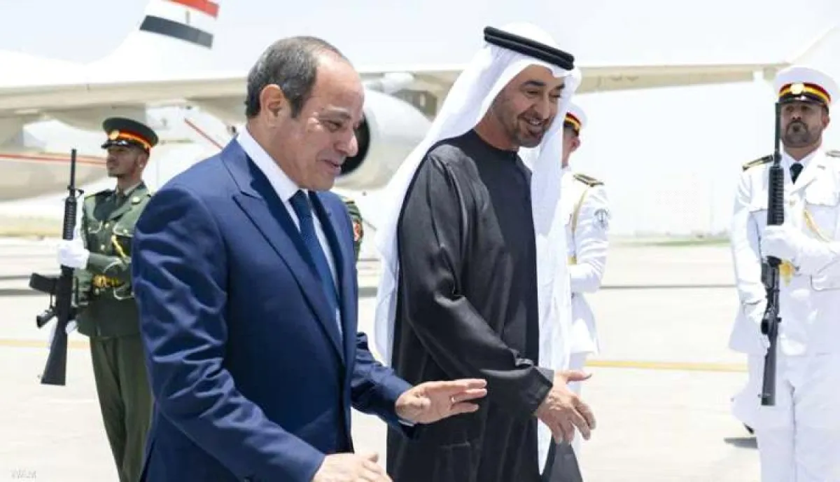 رئيس دولة الإمارات والرئيس المصري يبحثان التطورات الإقليمية
