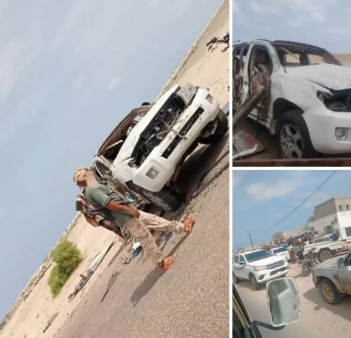 نجاة قائد لواء بالحاف ومرافقيه من حادث مروري مروع في ساحل رضوم بشبوة