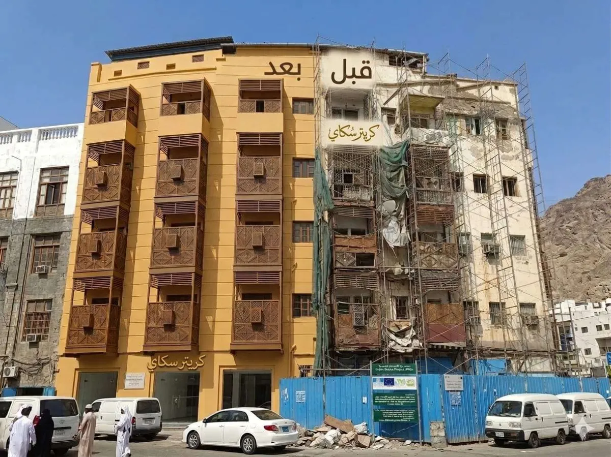 عمارة مكرد بكريتر تستعيد جمالها بعد الترميم وتلفت أنظار الأهالي