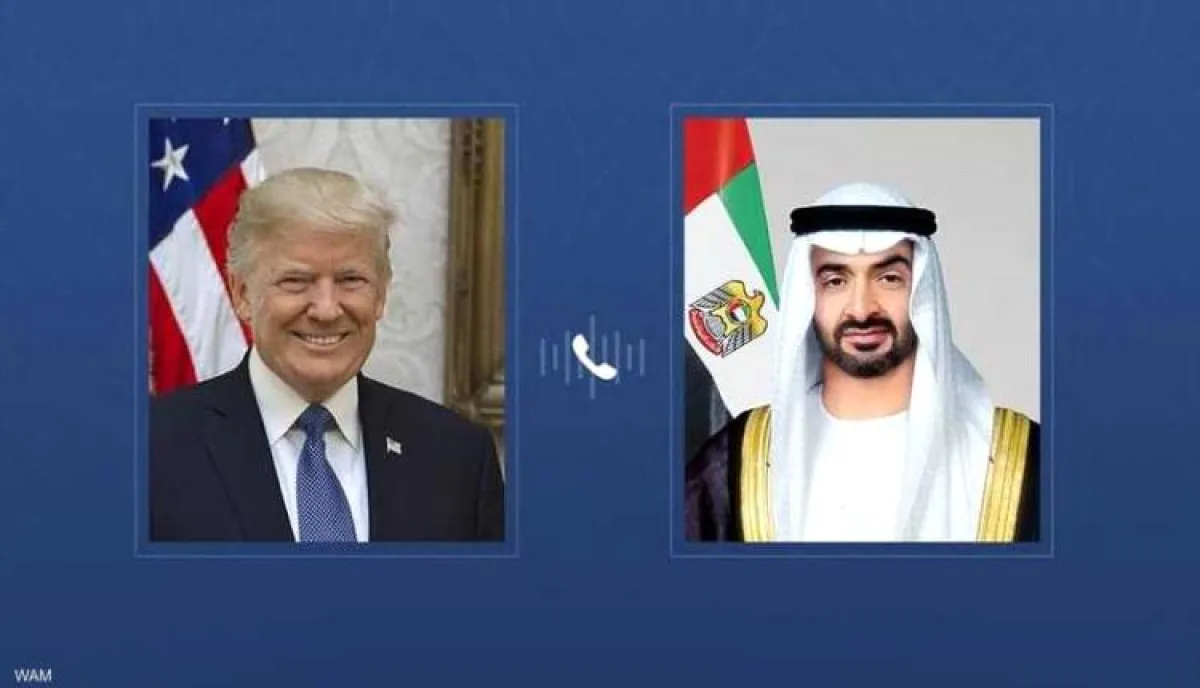 الشيخ محمد بن زايد يتلقى اتصالا هاتفيا من ترامب لبحث تطورات الأوضاع بالمنطقة 