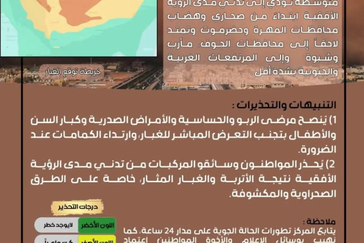 تحذيرات الأرصاد الجوية لعدد من المحافظات.. تفاصيل