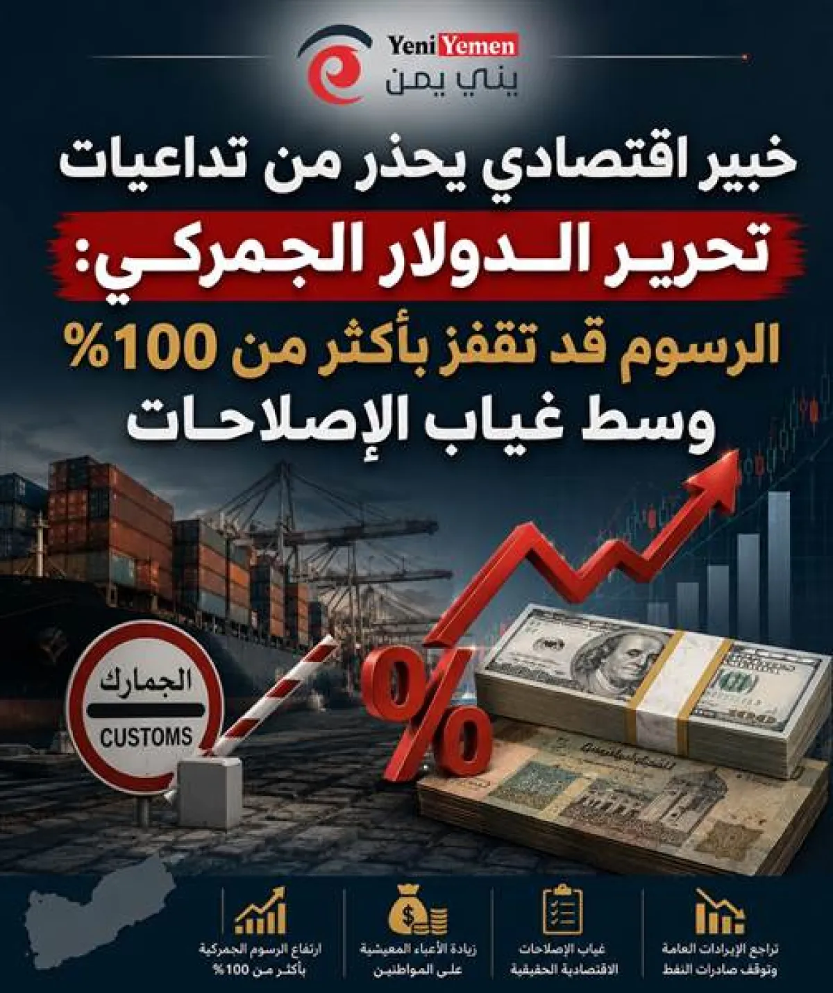 خبير اقتصادي يحذر من تداعيات تحرير الدولار الجمركي: الرسوم قد تقفز بأكثر من 100% وسط غياب الإصلاحات