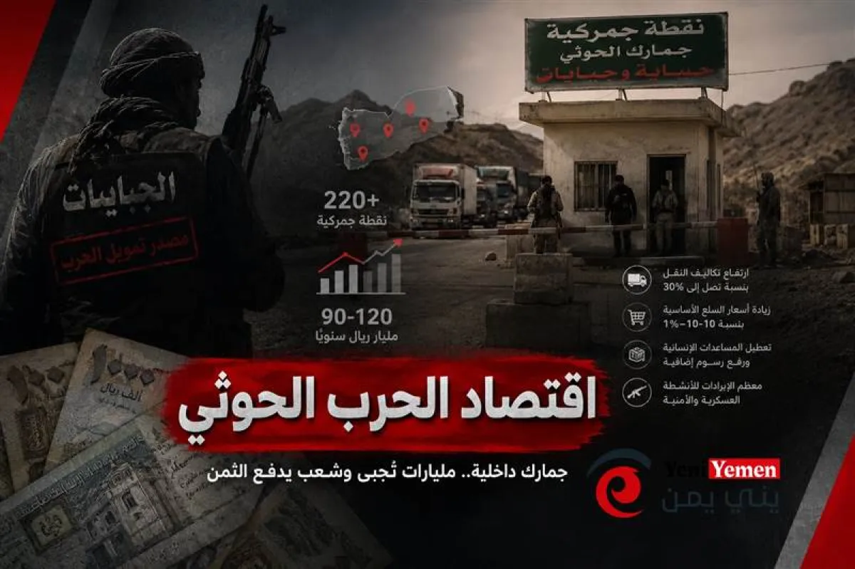 دراسة حديثة تكشف شبكة جمارك حوثية تضم 220 نقطة داخلية.. وإيرادات بمليارات الريالات على حساب المواطنين