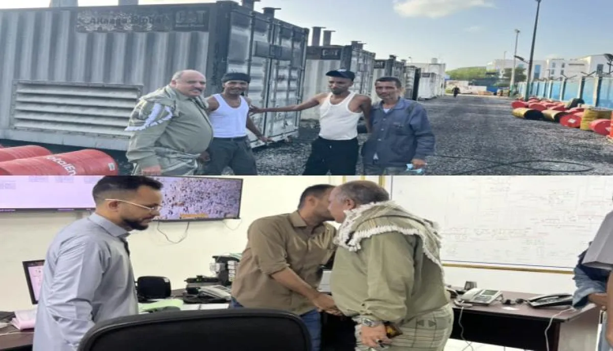 الشعبي يتفقد محطات التوليد ويعايد الكوادر المناوبة في أول أيام عيد الأضحى