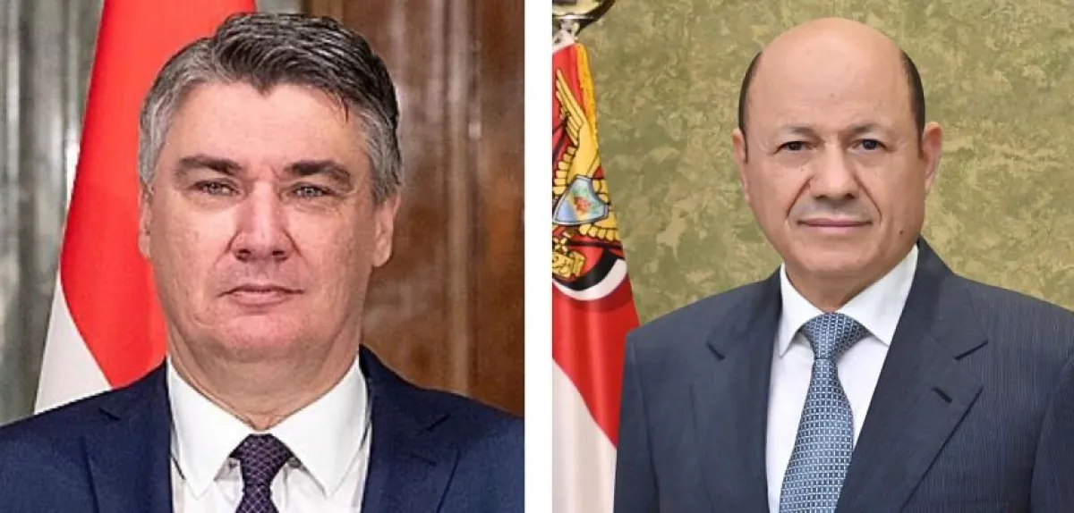 الرئيس العليمي يهنئ رئيس كرواتيا بمناسبة يوم الدولة
