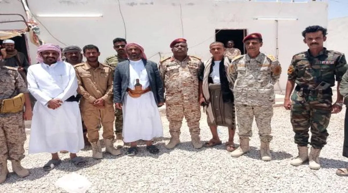 اليمن: العميد "بادين" يستقبل الشيخ "بن حريز" في معسكر نحب
