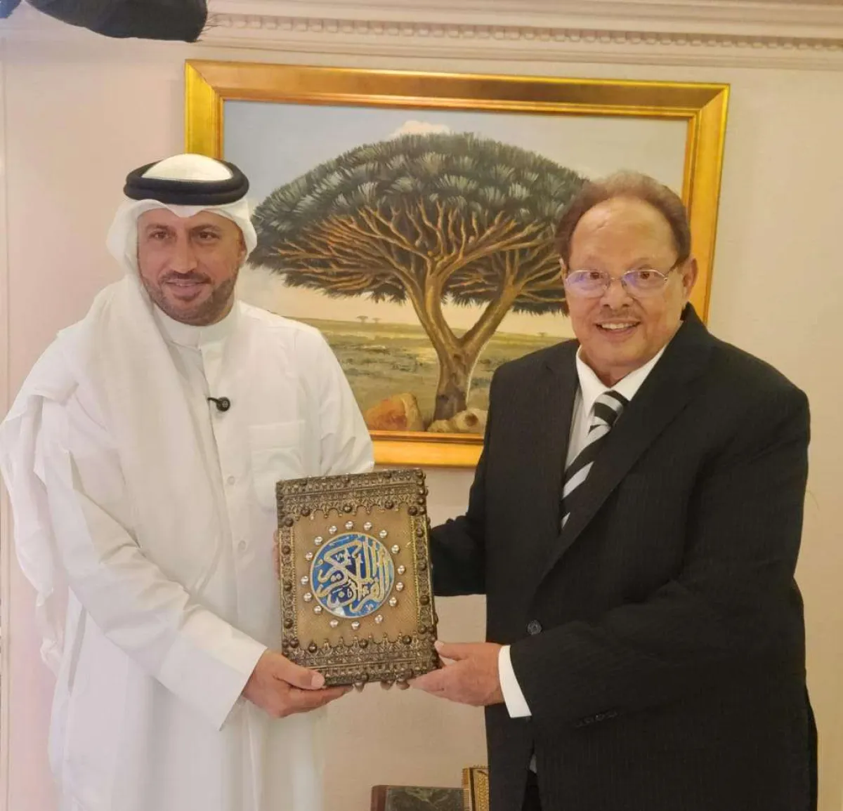 الرئيس علي ناصر محمد يسجل بودكاست مع الاعلامي المسعودي