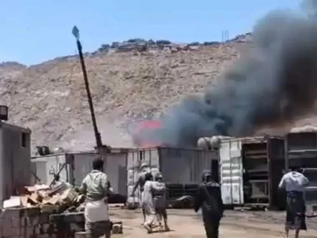 نشوب حريق في محطة كهرباء حريب بمأرب