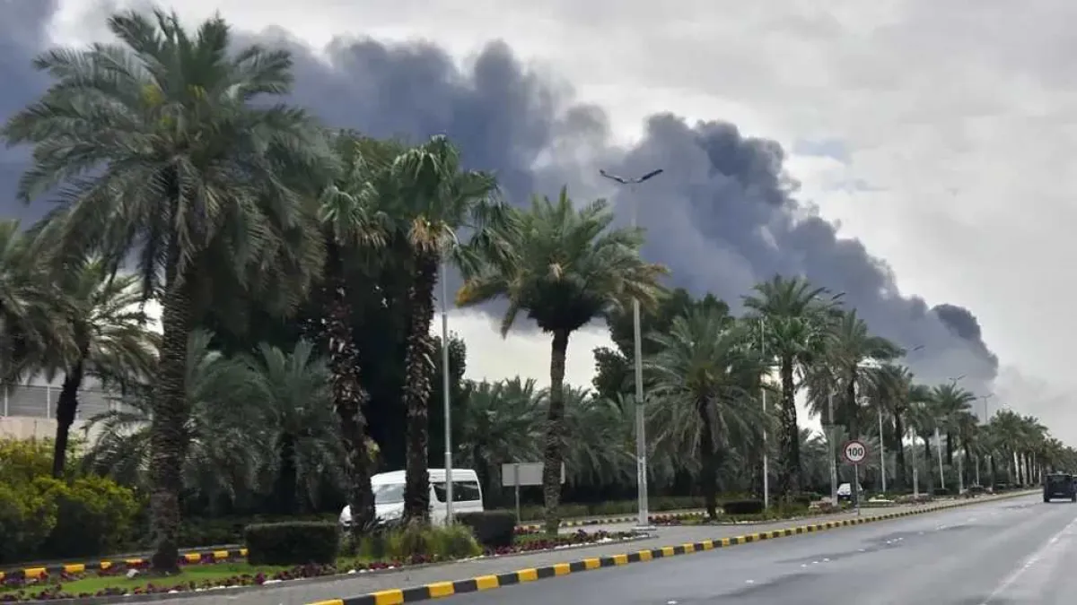 انفجارات تهز الكويت اثر هجوم إيراني بالصواريخ والطائرات المسيرة