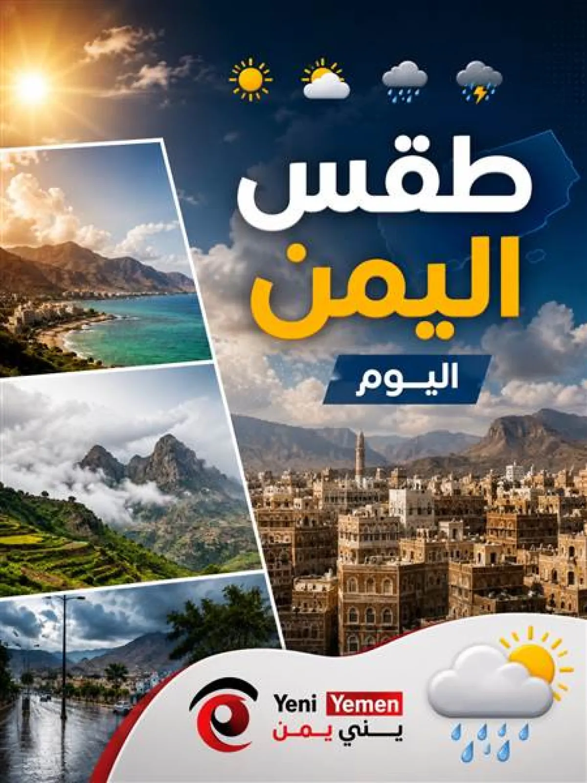 الأرصاد تتوقع أجواء حارة وأمطاراً رعدية في عدة محافظات